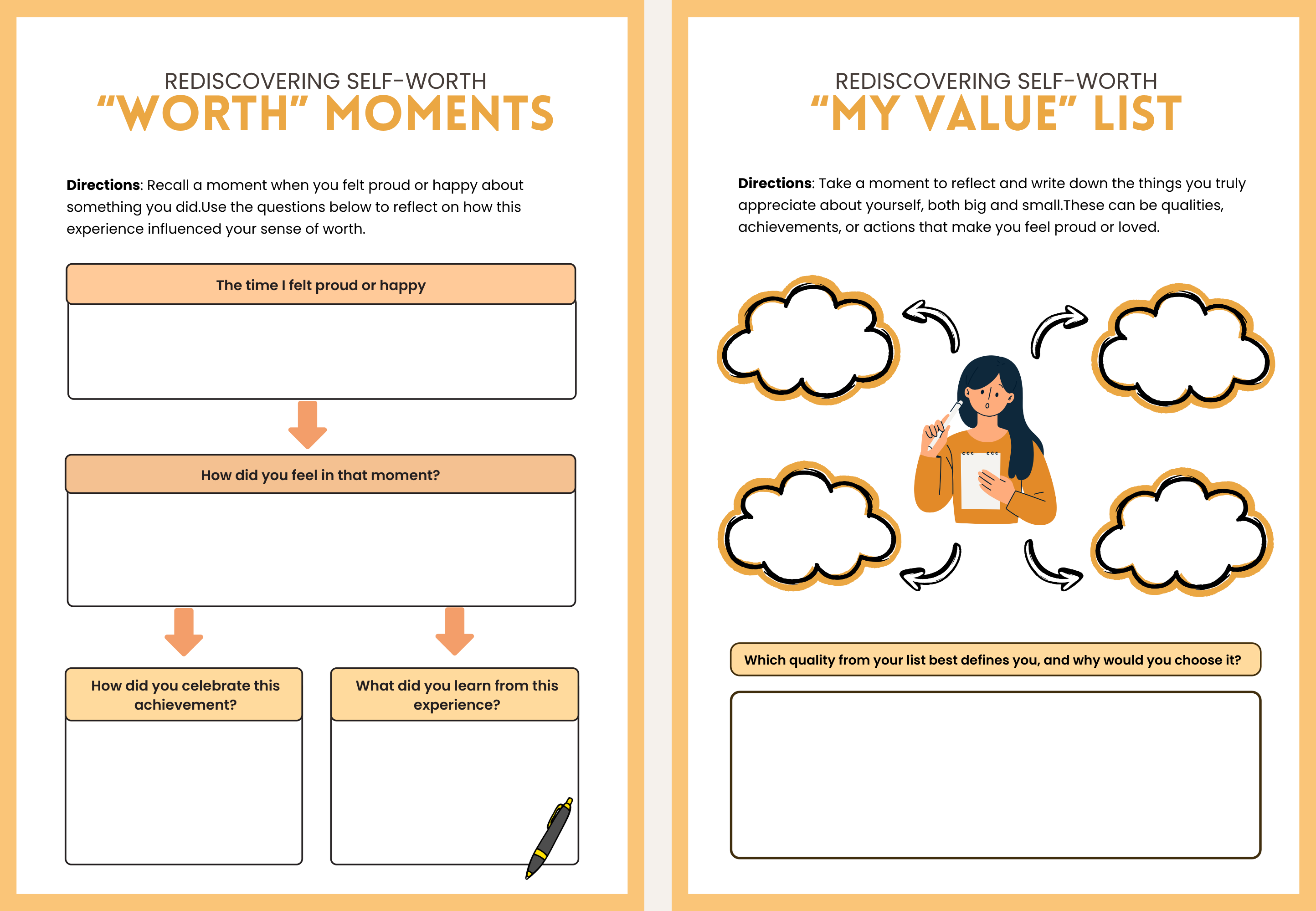 Increasing Self Worth workbook(5 Mins everyday)(Physical book)